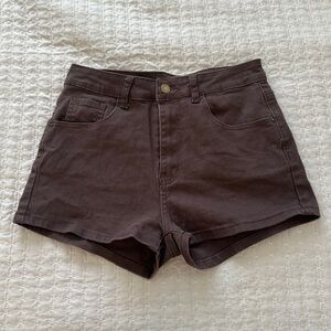 Brown jean shorts